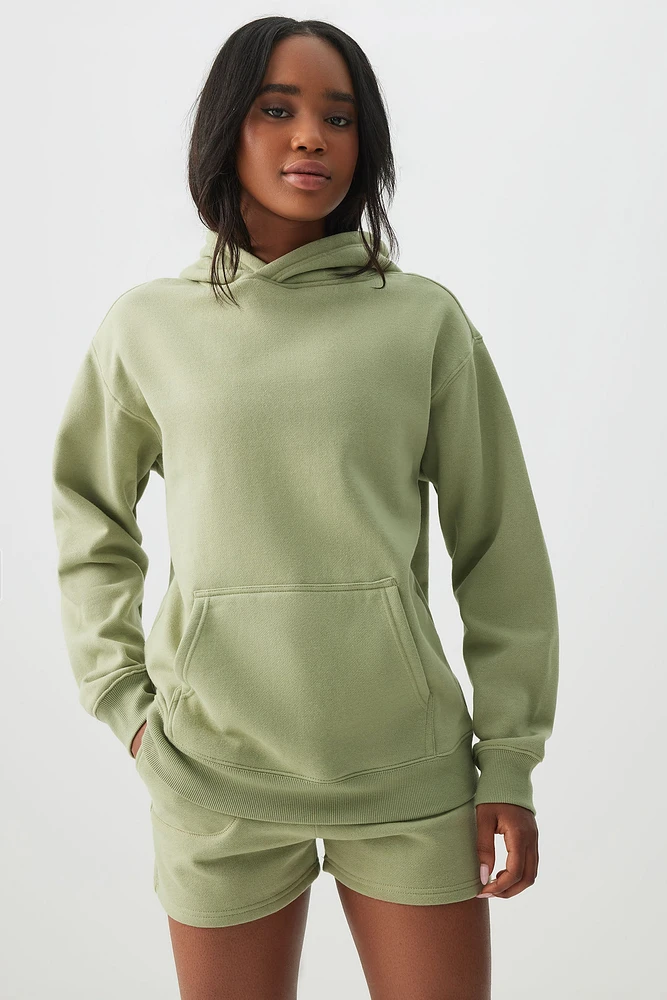 Ardene MADESOFT Fleece Hoodie in Pistachio Delight | Size | Polyester/Cotton | Eco-Conscious