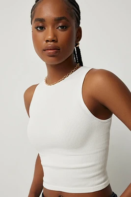Ardene Basic High Neck Seamless Crop Tank in | Size | Nylon/Elastane