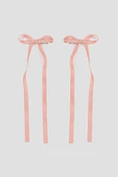 Ardene 2-Pack Bow Hair Clips in Light Pink