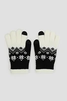 Ardene Snowflake Gloves in Black | 100% Acrylic