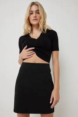 Ardene Straight Mini Skirt in | Size | Polyester/Spandex/Viscose