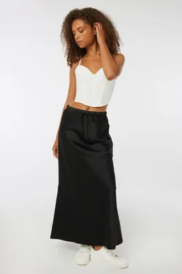 Ardene Satin Maxi Skirt in | Size | Elastane/Viscose