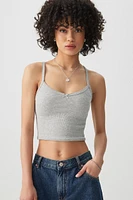 Ardene Basic Crop Tank Top with Bow Detail in | Size | Cotton/Elastane | Eco-Conscious
