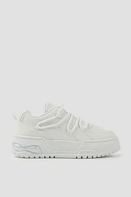 Ardene Platform Sneakers in White | Size | Faux Leather