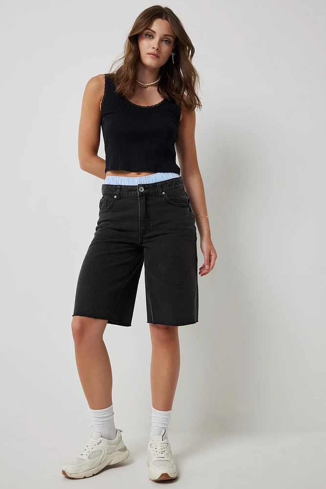 Ardene Low Rise Jorts in | Size | 100% Cotton