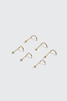 Ardene 6-Pack Cubiz Zirconia 18K Gold Plated Nose Studs