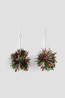 Ardene Tinsel Pompom Earrings | Stainless Steel