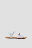 Ardene Kids Strappy Unicorn Sandals in Silver | Size