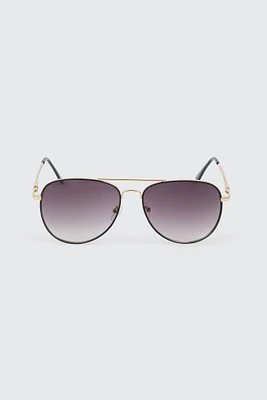 Ardene Aviator Sunglasses with Twisted Detail in Gold