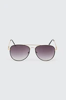 Ardene Aviator Sunglasses with Twisted Detail in Gold