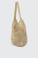 Ardene Crochet Tote Bag in Beige