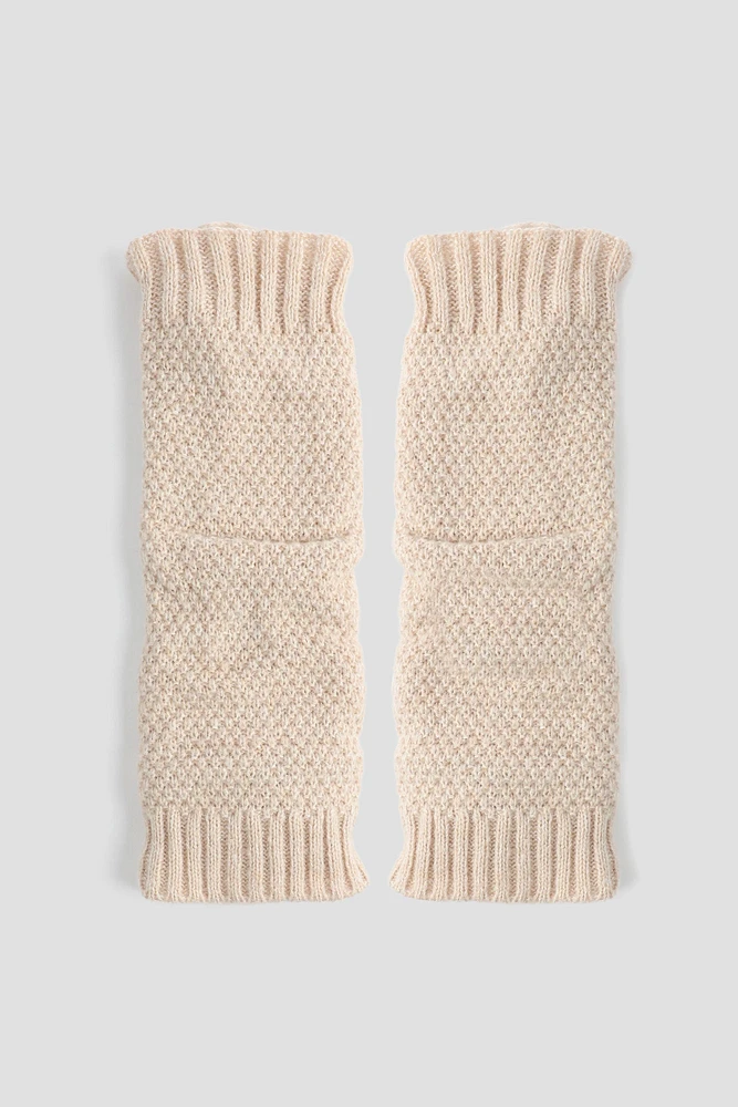 Ardene Knit Leg Warmers in Light Pink | Polyester