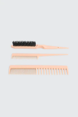 Ardene 3-Pack Hair Combs in Beige
