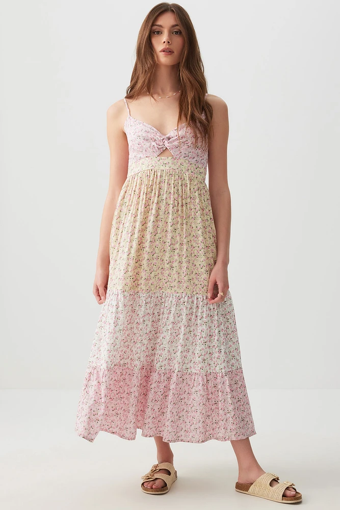 Ardene Multi Print Maxi Dress in Light Pink | Size | Rayon