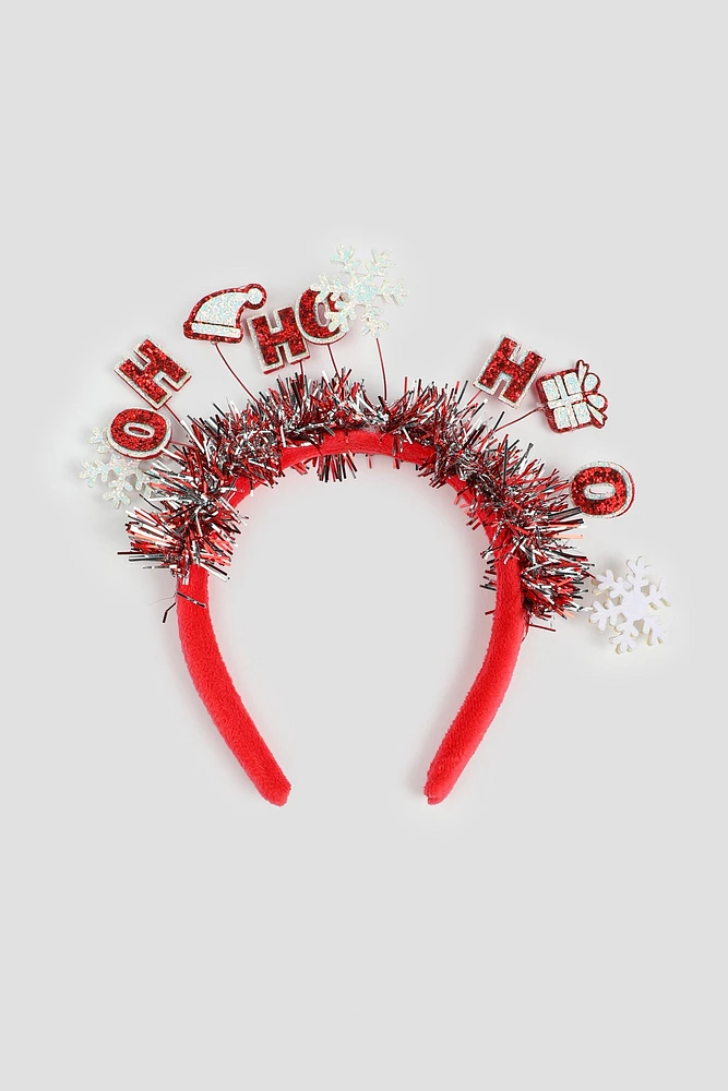 Ardene HO HO HO Headband in Red