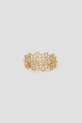 Ardene 14K Gold Plated All Around Daisy Ring | Size