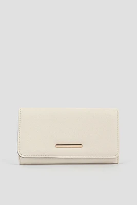 Ardene Rectangular Wallet in Beige | Faux Leather/Polyester