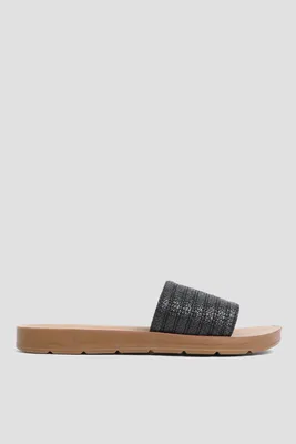 Ardene Wide-Strap Flat Sandals in | Size | Faux Leather