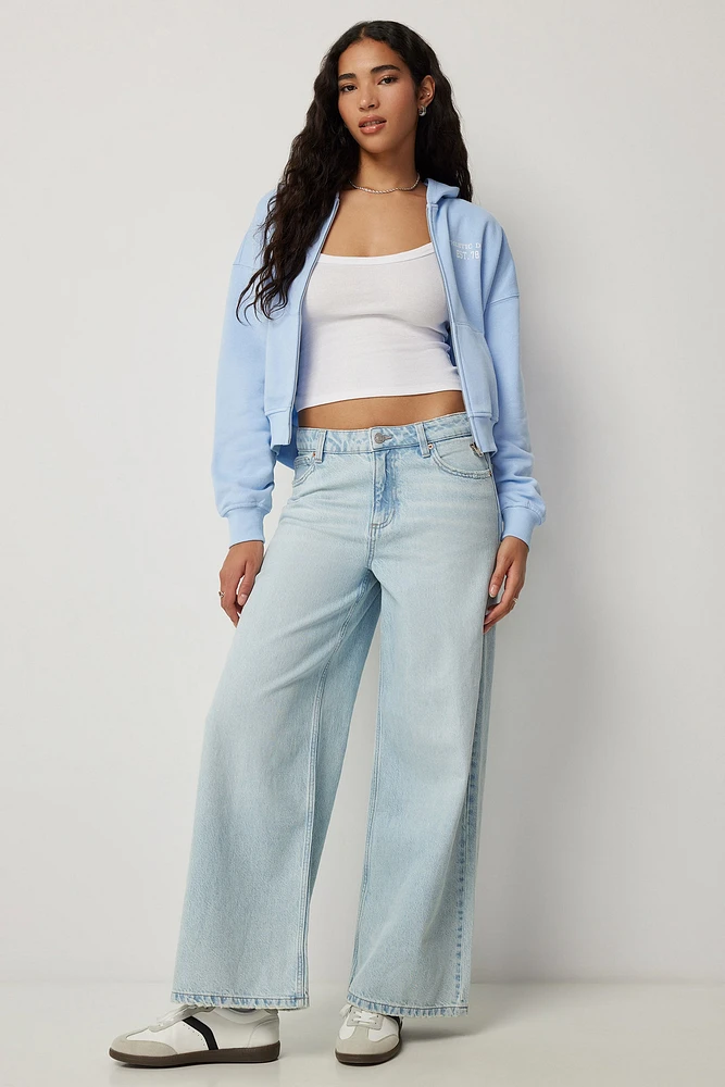 Ardene Mid Rise Straight Leg Jeans in Light Blue | Size | Spandex/Cotton