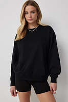 Ardene Solid Crew Neck Sweatshirt in | Size | Polyester/Cotton | Fleece-Lined | Eco-Conscious