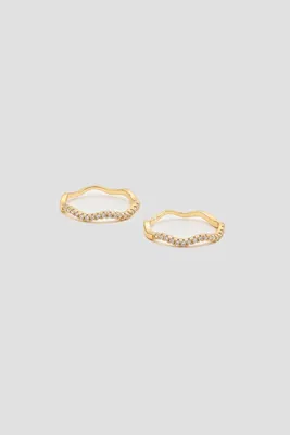 Ardene 2-Pack 14K Gold Plated Wavy Rings | Size Small