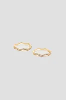 Ardene 2-Pack 14K Gold Plated Wavy Rings | Size Small