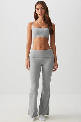 Ardene Super Soft Flare PJ Pants in Grey | Size | Polyester/Elastane | Eco-Conscious