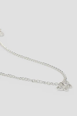 Ardene Butterfly Pendant Necklace in Silver | Eco-Conscious