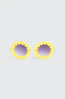 Ardene Kids Round Daisy Sunglasses in Light Yellow