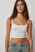 Ardene Basic Super Soft Ultra Crop Tank in White | Size | Polyester/Elastane | Eco-Conscious