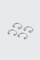 Ardene 4-Pack Horseshoe Eyebrow Piercings in Silver