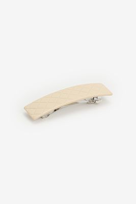 Ardene Quilted-Effect Hair Clip in Beige