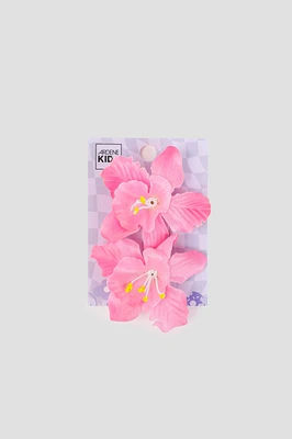 Ardene 2-Pack Orchid Hair Clips in Pink