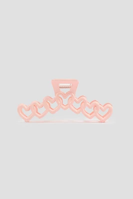 Ardene Cutout Heart Hair Claw in Light Pink