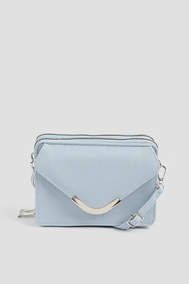 Ardene Envelope Phone Bag in Light Blue | Faux Leather/Polyester