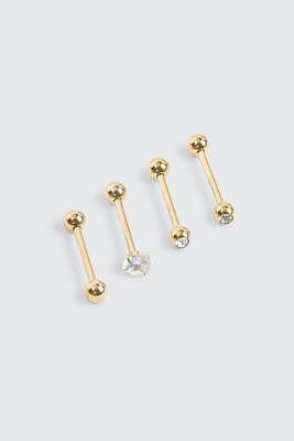 Ardene 4-Pack 14K Gold Plated Tongue Piercings
