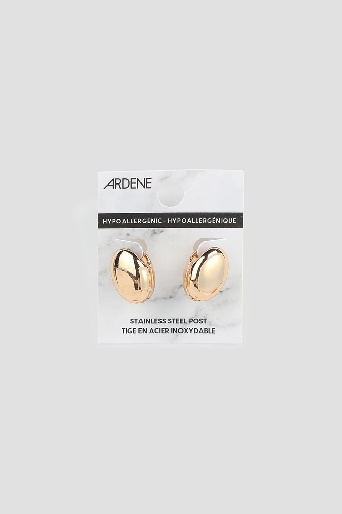 Ardene Oval Hoop Earrings in Gold | Stainless Steel