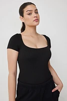 Ardene Seamless Scoop Neck Bodysuit in | Size | Polyester/Nylon/Elastane | Eco-Conscious