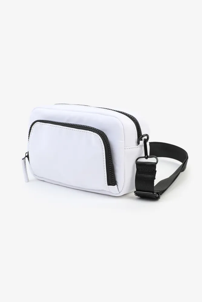 Black Nylon Zip Fanny Pack