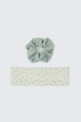 Ardene Floral Headband & Scrunchie Set | Polyester