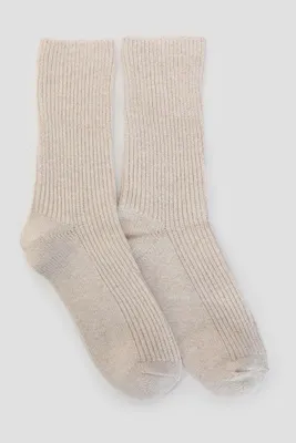Ardene Wool Blend Boot Socks in Beige | Polyester/Spandex/Polyamide
