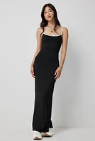 Ardene Contrast Binding Bodycon Maxi Dress in Black | Size | Polyester/Spandex