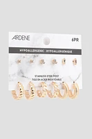 Ardene 6-Pack Assorted Hoop & Stud Earrings | Stainless Steel