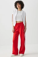 Ardene Side Stripe Track Pants in Red | Size | Nylon