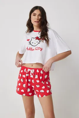 Ardene Red Hello Kitty PJ Set | Size | Polyester/Spandex
