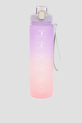 Ardene Pastel Gradient Water Bottle in Light Pink