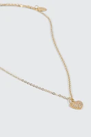 Ardene 14K Gold Plated Cubic Zirconia Heart Necklace