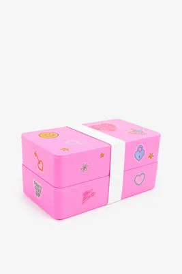 Ardene Lunch Box with Cutlery in Pink