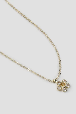 Ardene 14K Gold Plated Embellished Daisy Necklace