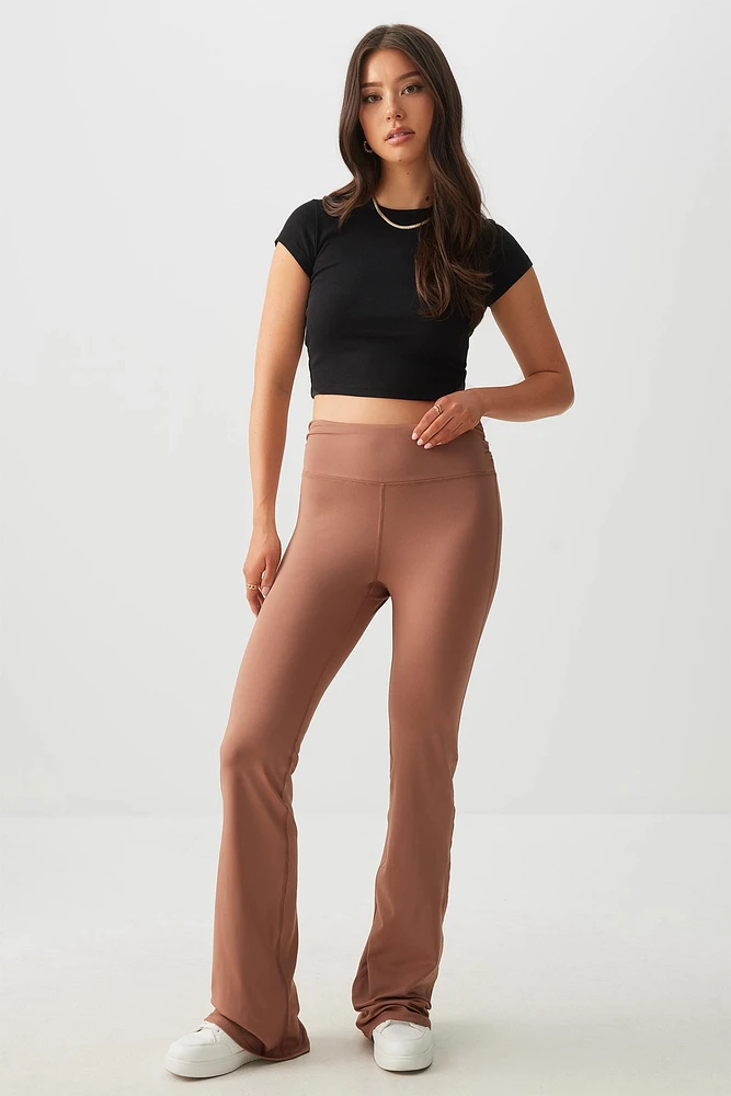Ardene Flare Leggings in Brown | Size | Polyester/Elastane